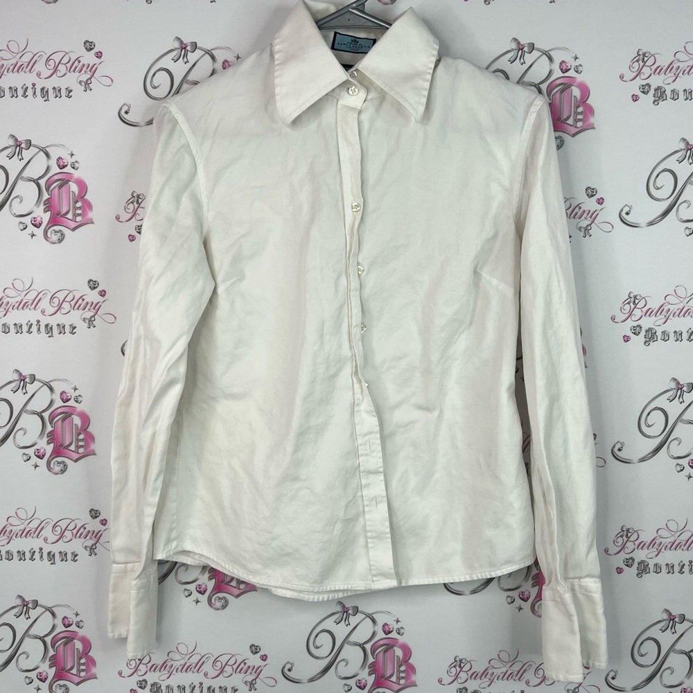 Hawes & Curtis button up massimo shirt collared collar White Dress Shirt